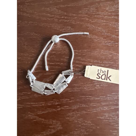 The Sak Silver Adjustable Link Bracelet Boho Festival Jewelry New with Tags - Picture 1 of 2